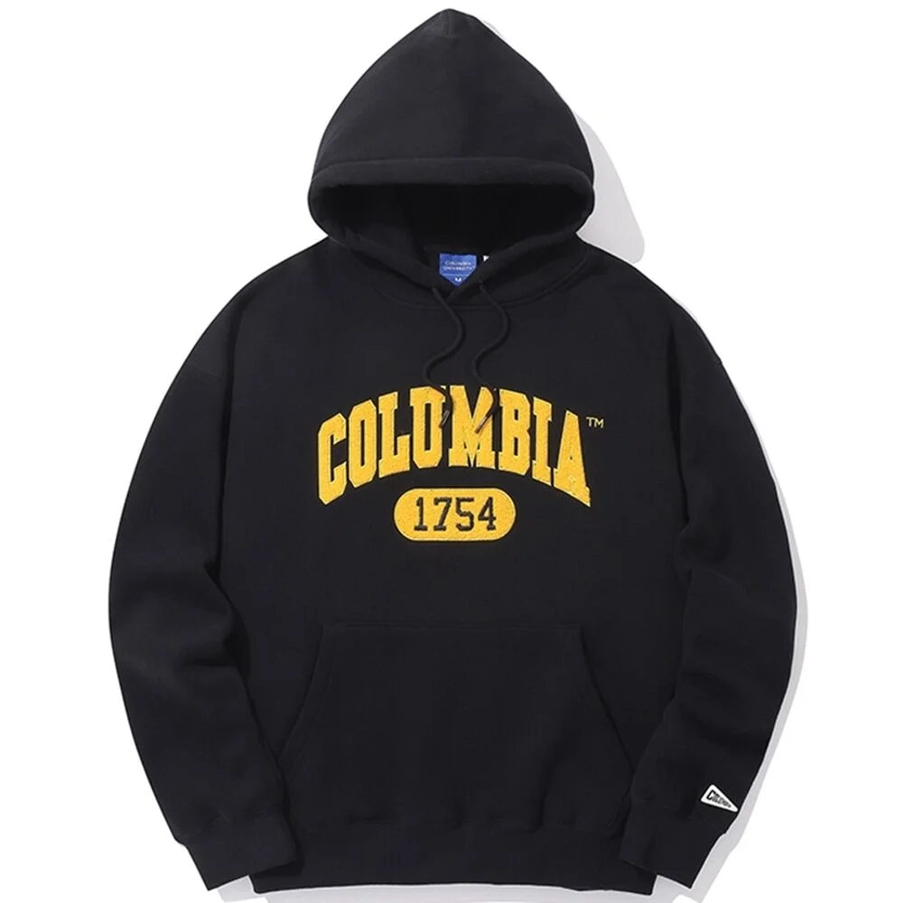 1754 ARCH LOGO BOUCLE FLEECE HOODIE 黑色