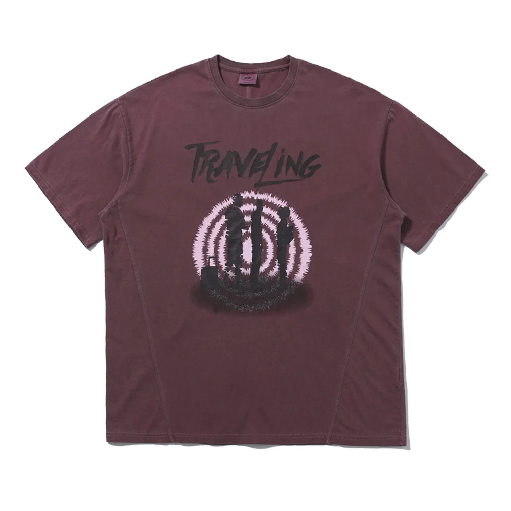 Travelling Pigment 短袖T恤 洋紅色