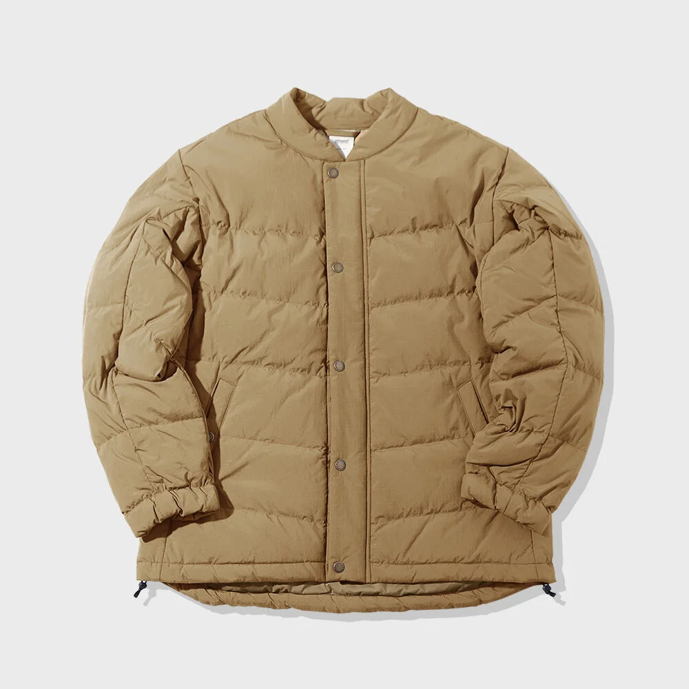 網格 RDS 短款羽絨外套 Puffer-米色