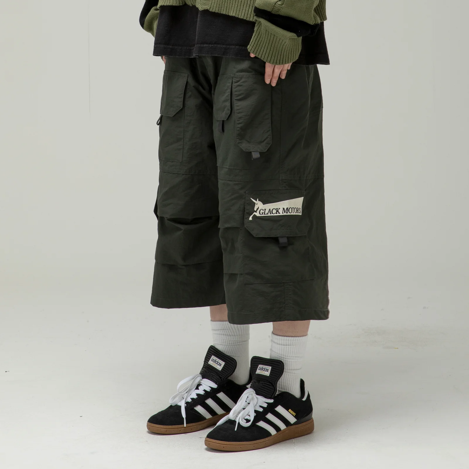 GP108 多色 口袋 百慕達 褲子 (OLIVE)