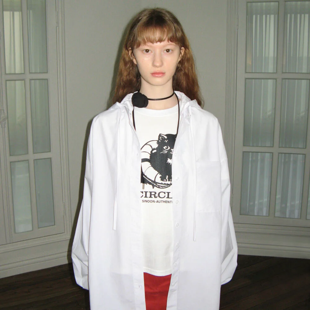 2Way Hoodie Shirt (White)