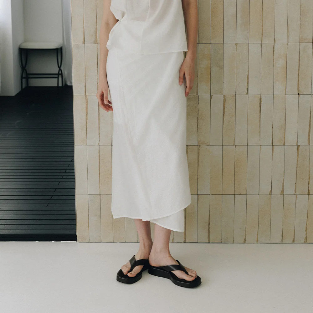 Wrap Layered Long Skirt SW6MS749_2color