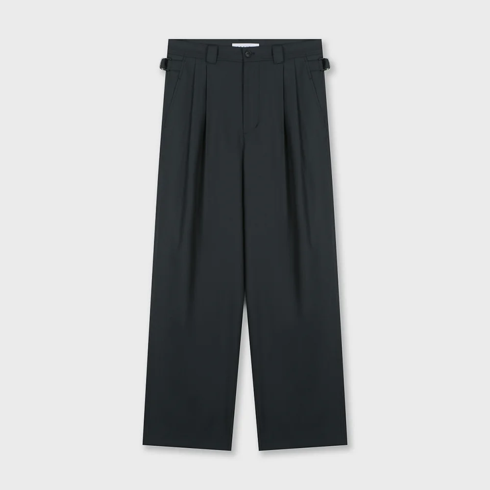 TWO TUCK TAPERED PANTS ANTHRACITE