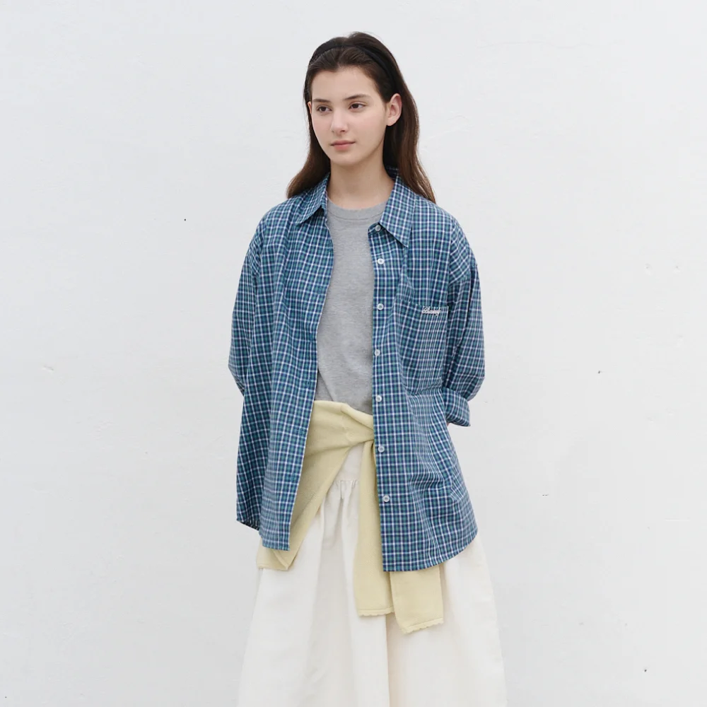 ASHER OVERFIT CHECK SHIRT_GREEN