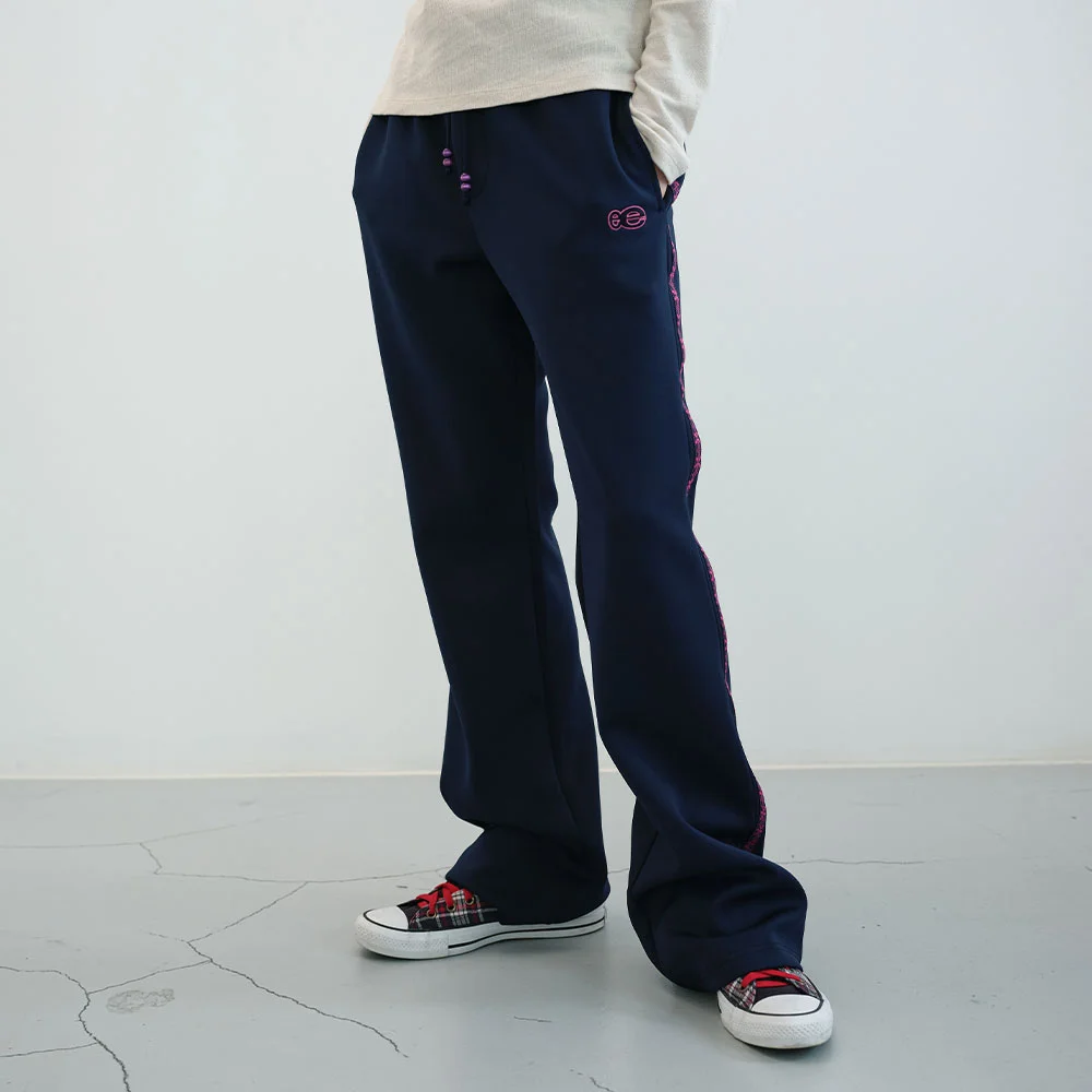 織帶 鬆緊帶 靴型 褲子 (Navy)
