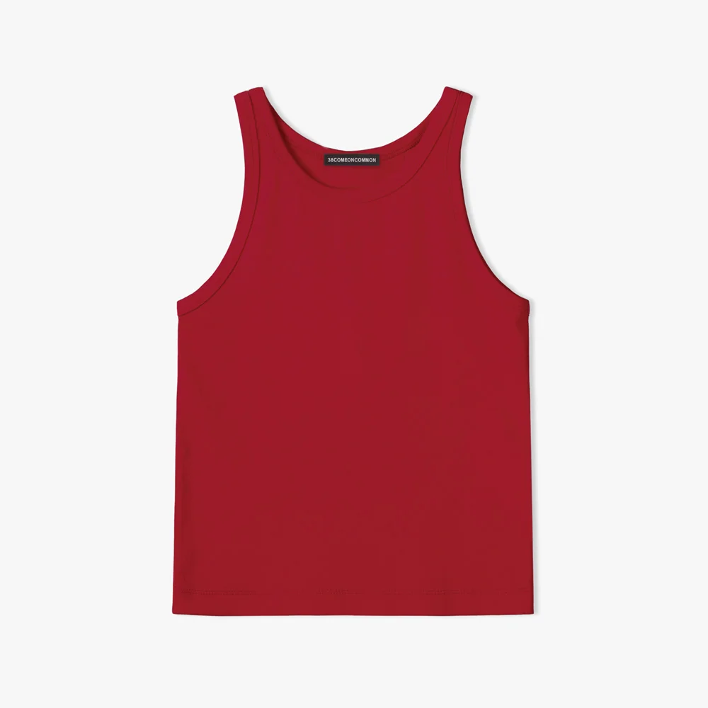 Slim Rib Cotton Sleeveless (Red)