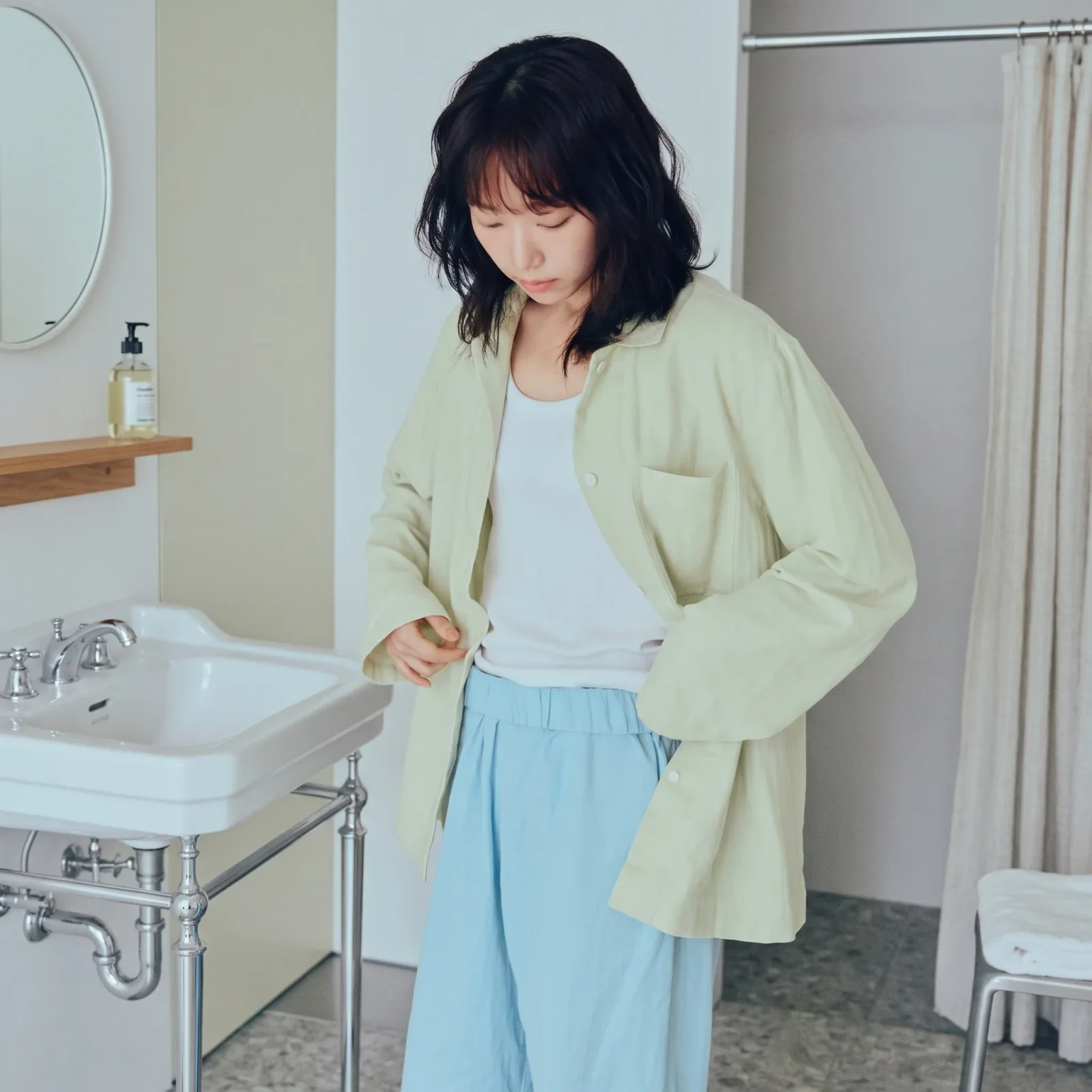 Cotoni 睡衣 套裝_Half Pants (黃色,藍色)