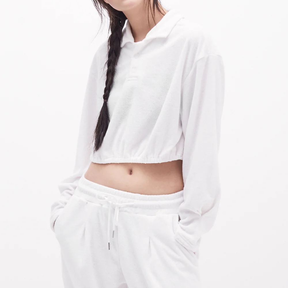TERRIUS CROP SWEATSHIRT_ #CLOUD NAP WHITE