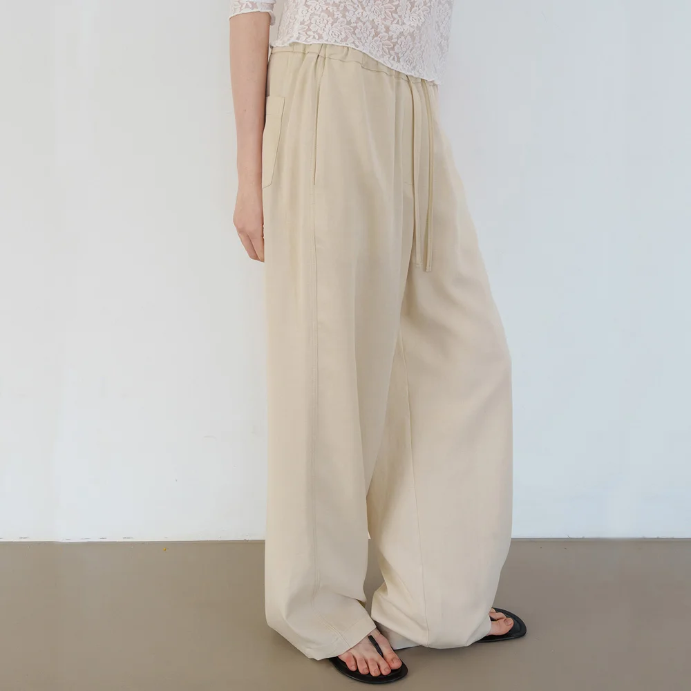 Relaxed Banding Pants_Cream Beige