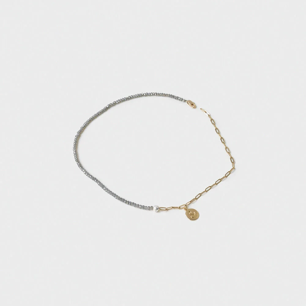 half gray bracelet & necklace