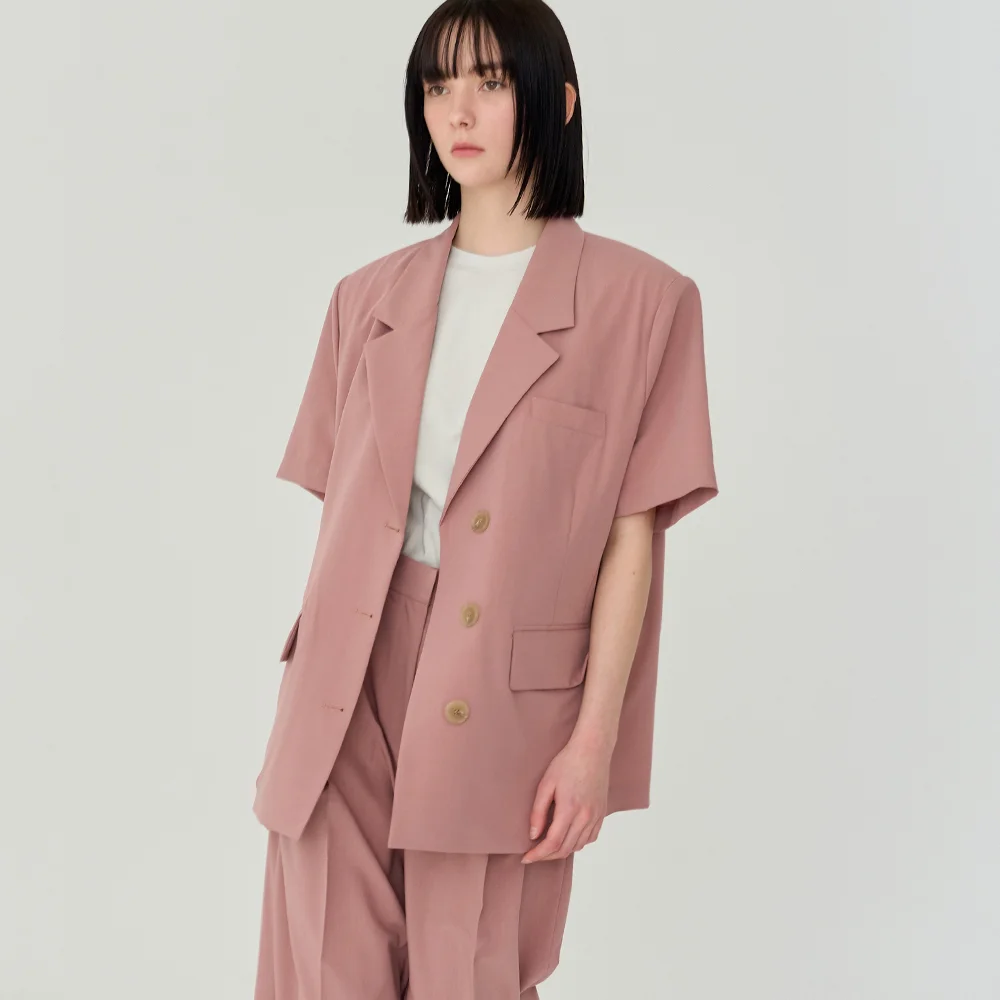 Summer Short-Sleeved Jacket (Pink)