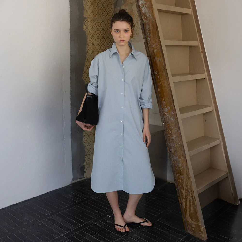 Amber Shirt Dress (Pale Blue)