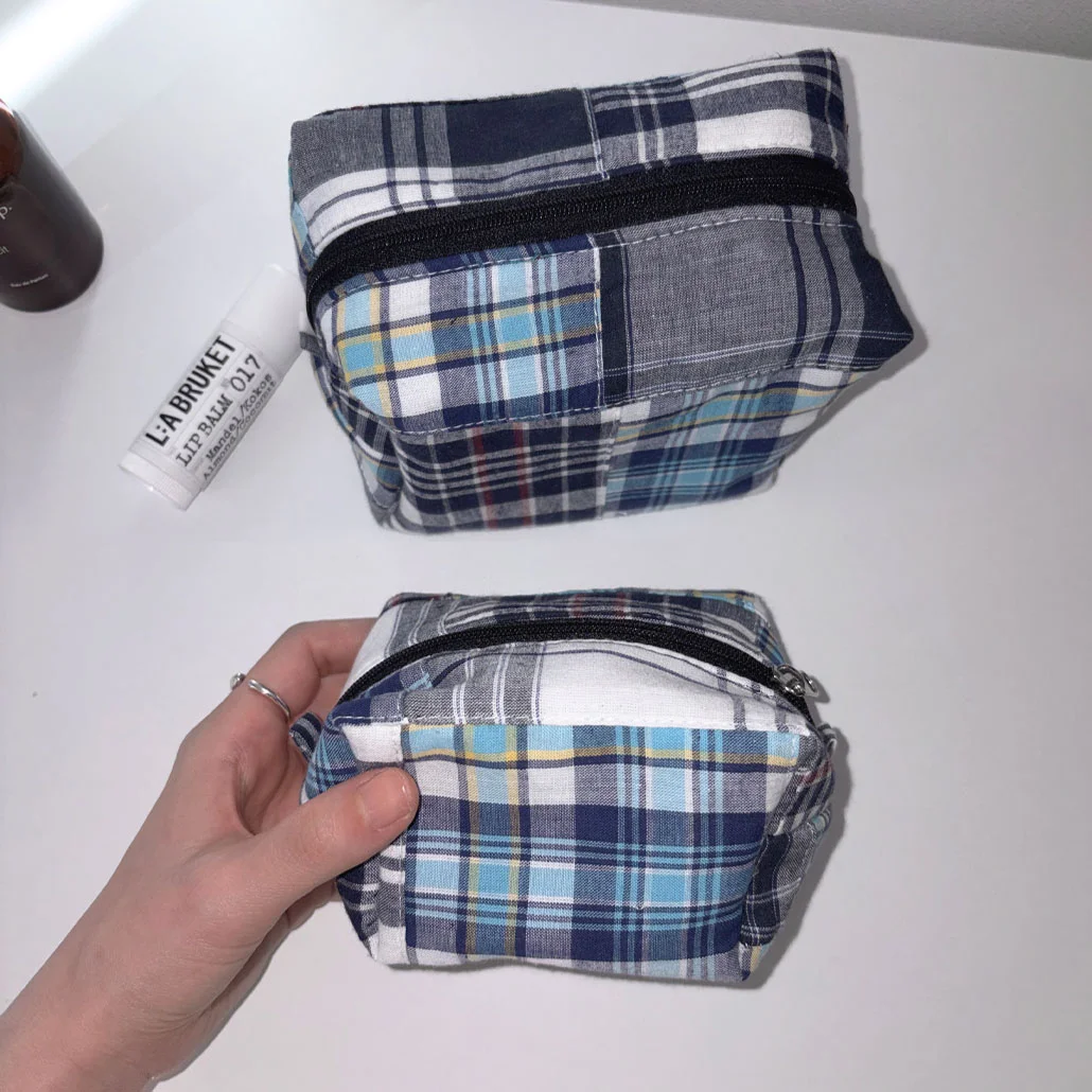 Patchwork Cube Pouch / Charcoal Cube 化妝袋