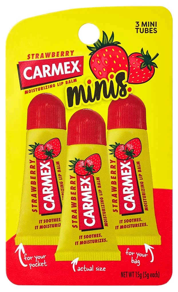 Carmex 保濕 潤唇膏 草莓管裝5gX3(ON)