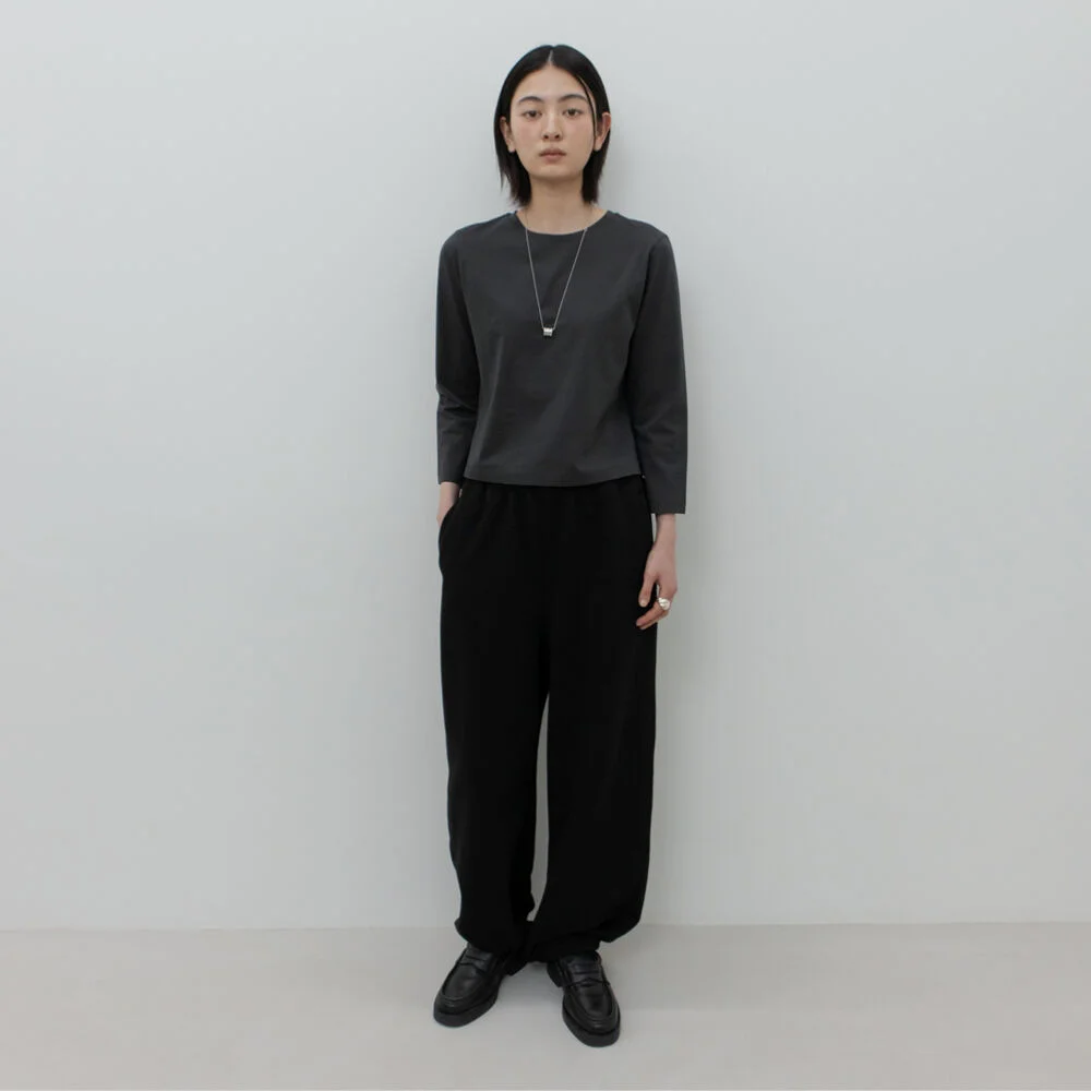 HEART STITCH SWEAT PANTS / BLACK