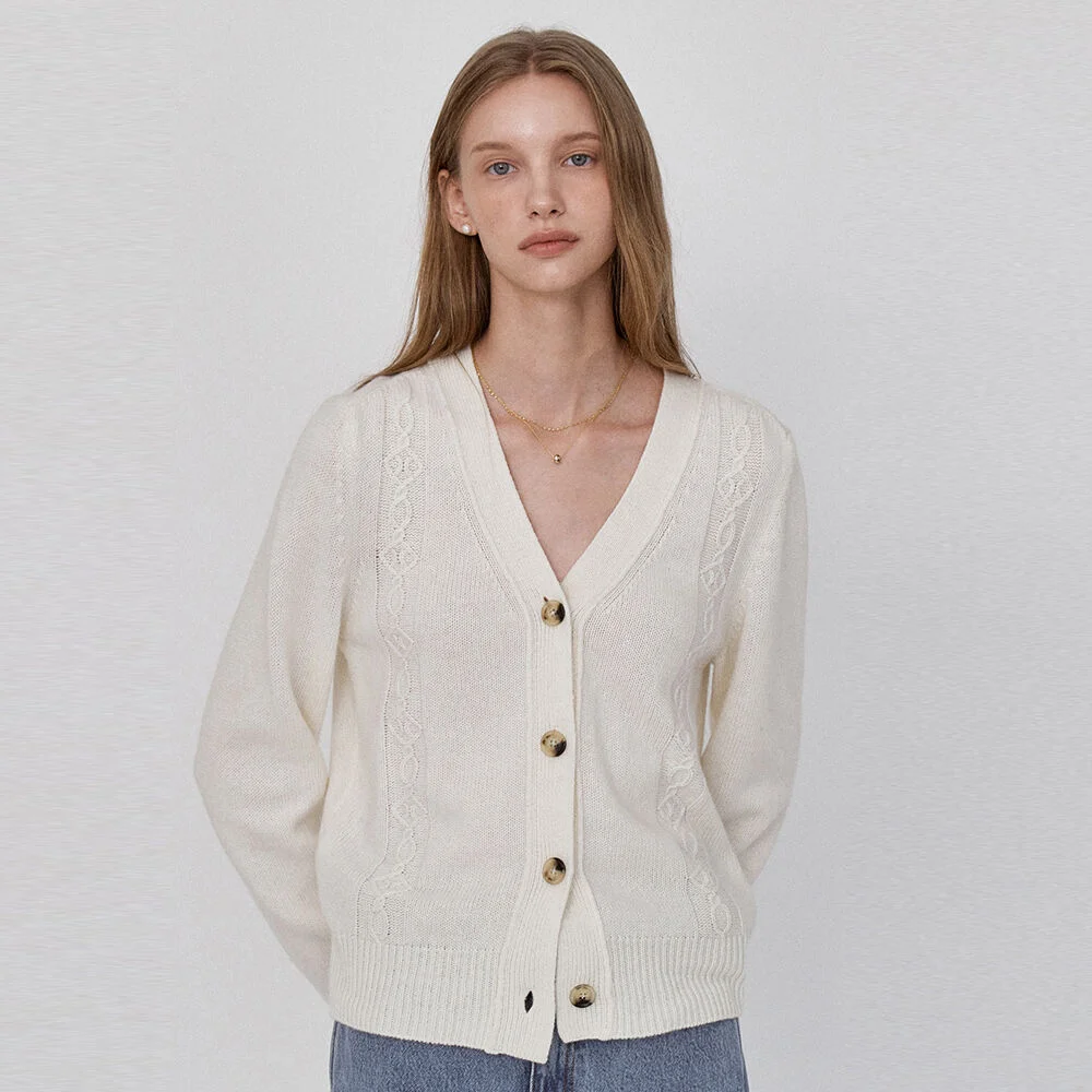 Cozy Cable Knit Cardigan - Ivory
