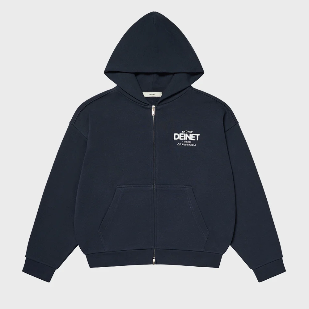 LOST IN SYDNEY ZIP-UP HOODIE IN NAVY