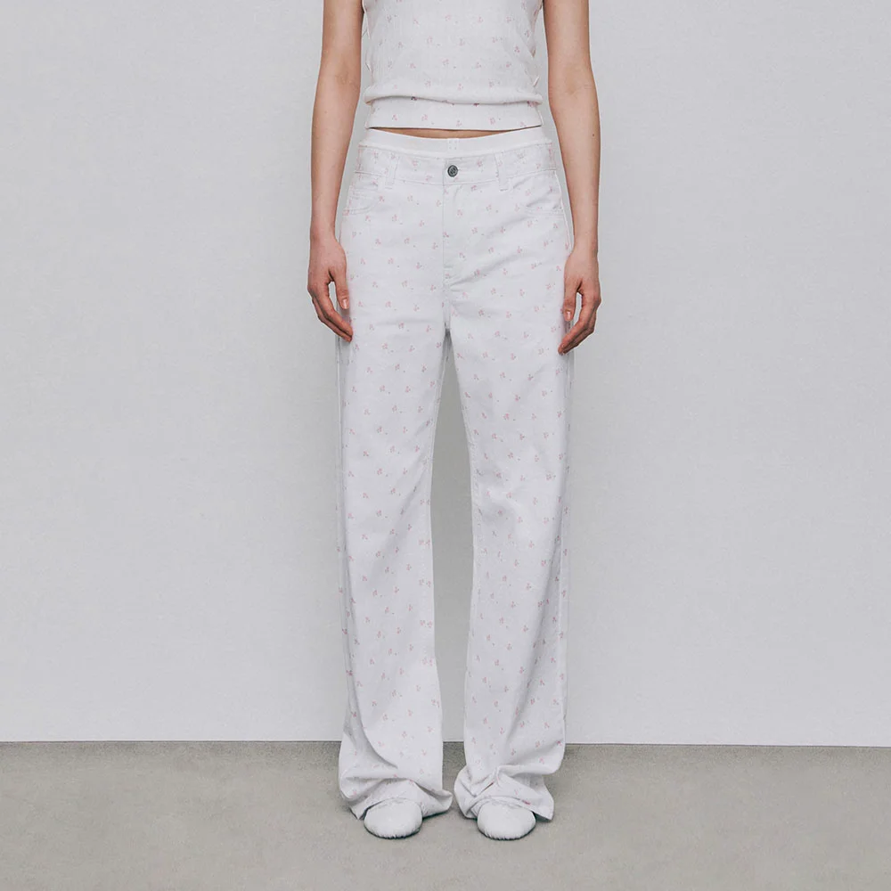 GRVB_Floral Twill Dune Pants (WHITE)