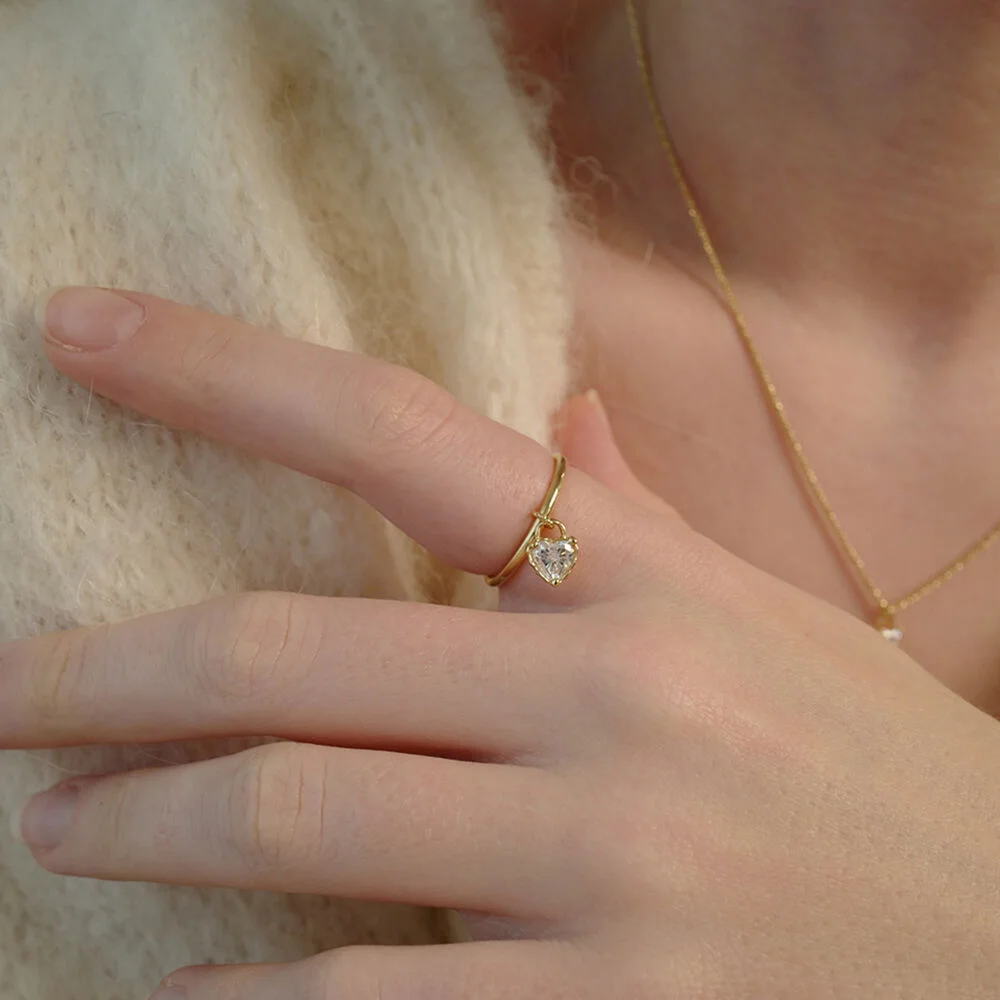 crystal love lock ring