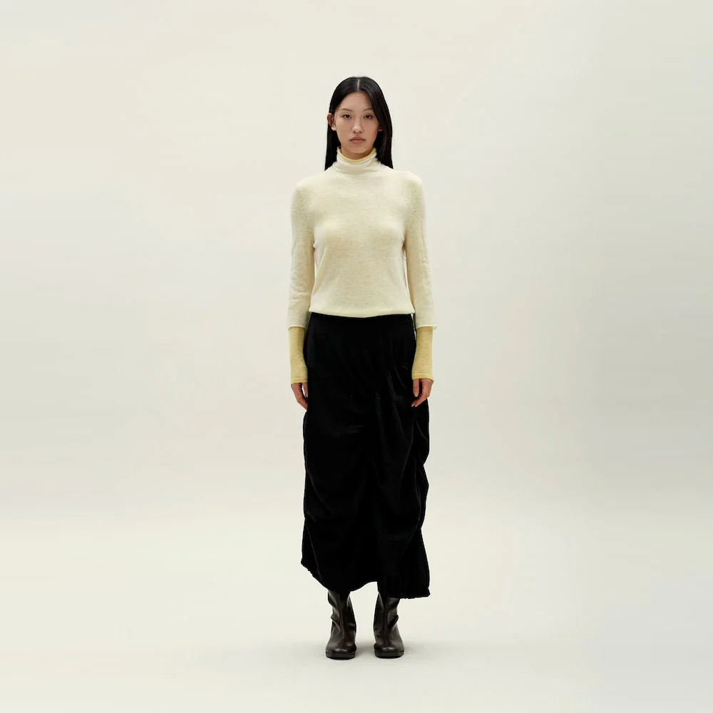 Layered Two Tone Turtleneck Lemon (AG5951A02F)