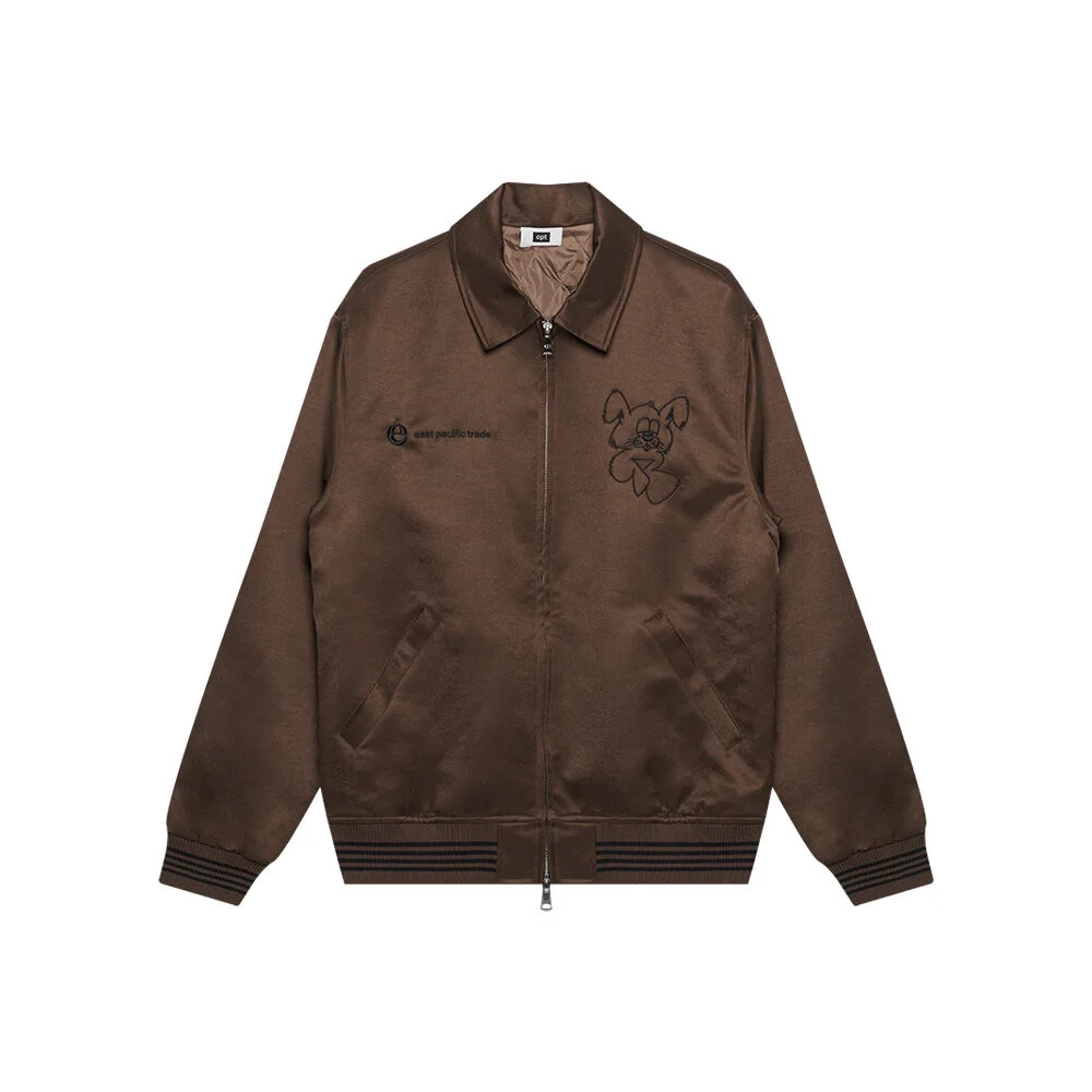 NIBBLE SATIN JACKET (BROWN)
