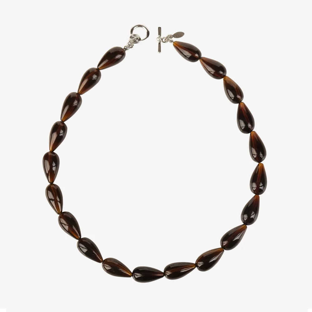 Teardrop necklace, AMBER