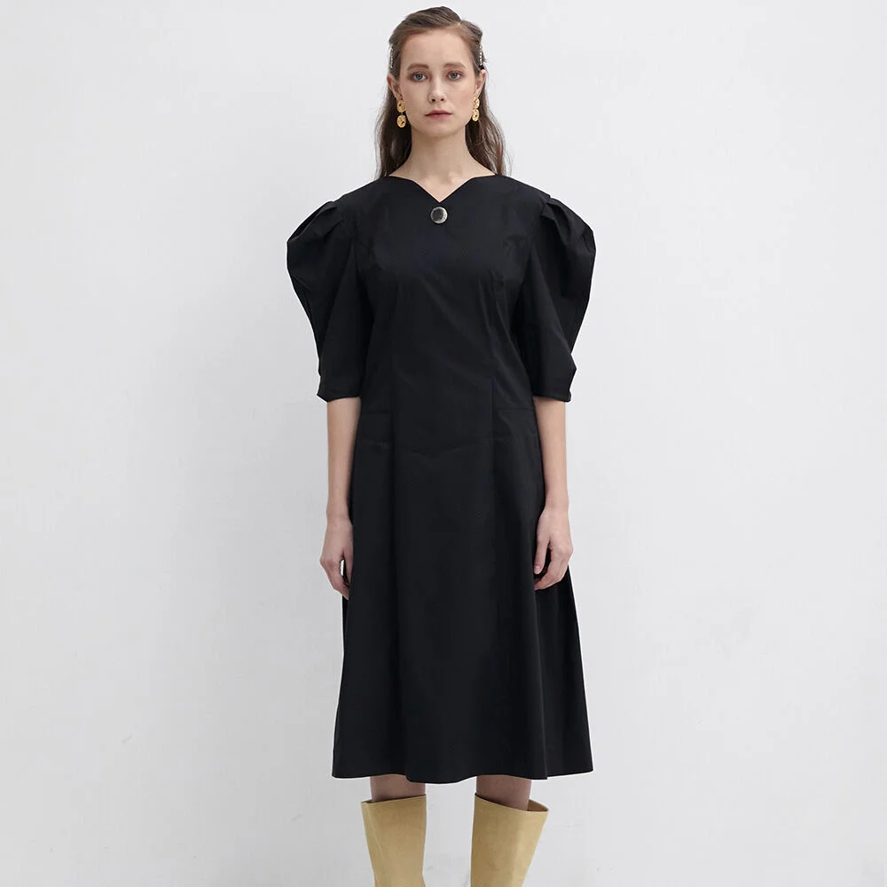 003 Sleeve twisted Bell Dress