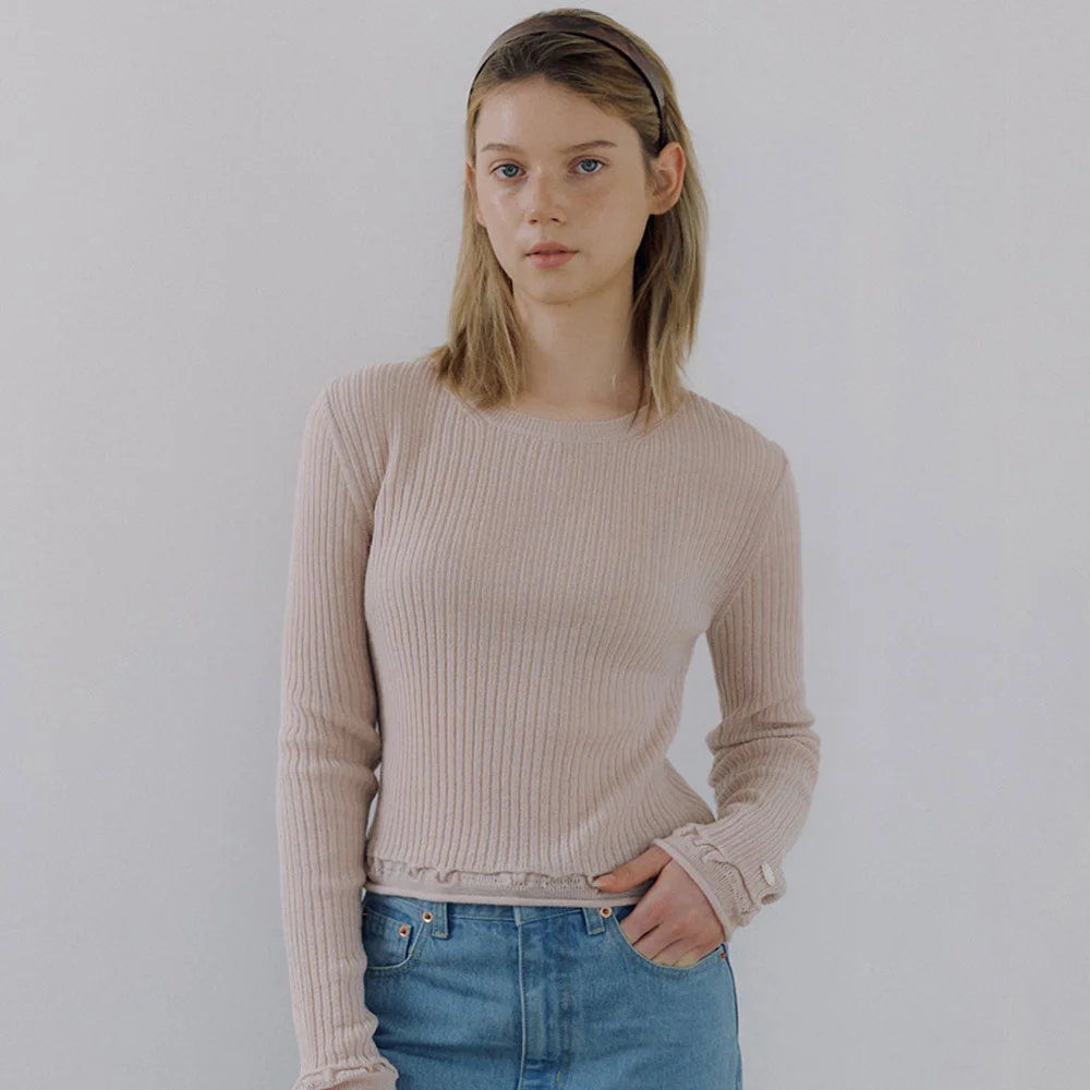 Golgi Lace Knit Top (Pink)