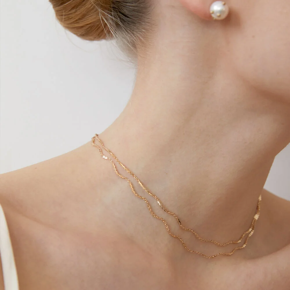 wave layered necklace