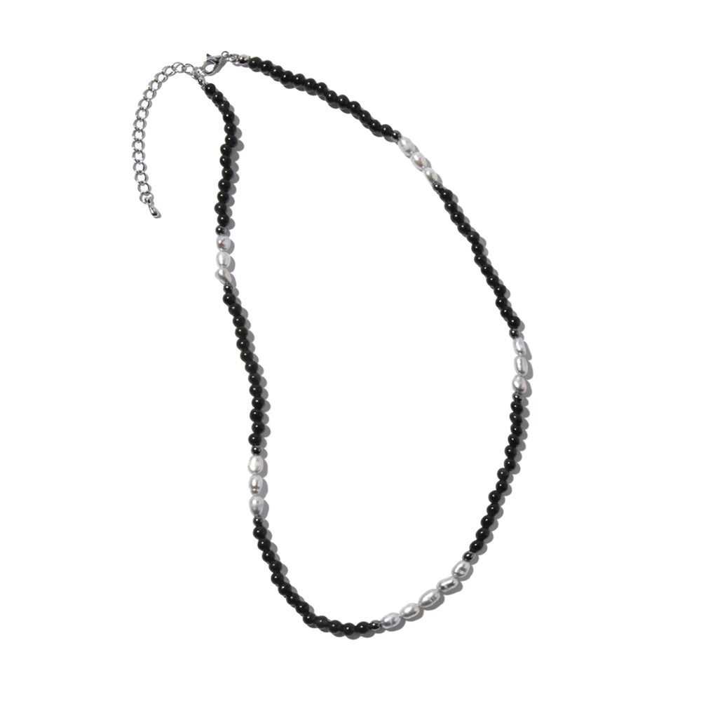 Seed & 珍珠 Necklace_黑色 珍珠