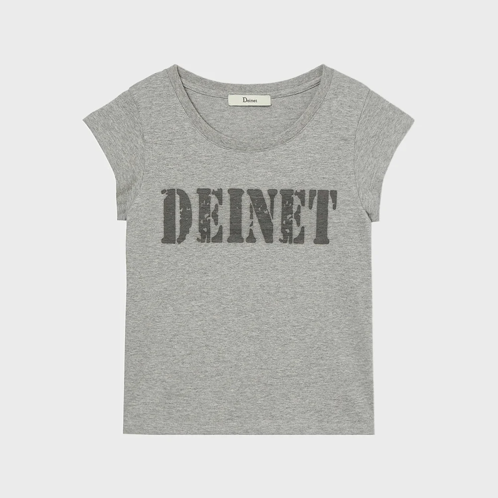 TYPO GRAPHIC2 T-SHIRT IN MELANGE GREY