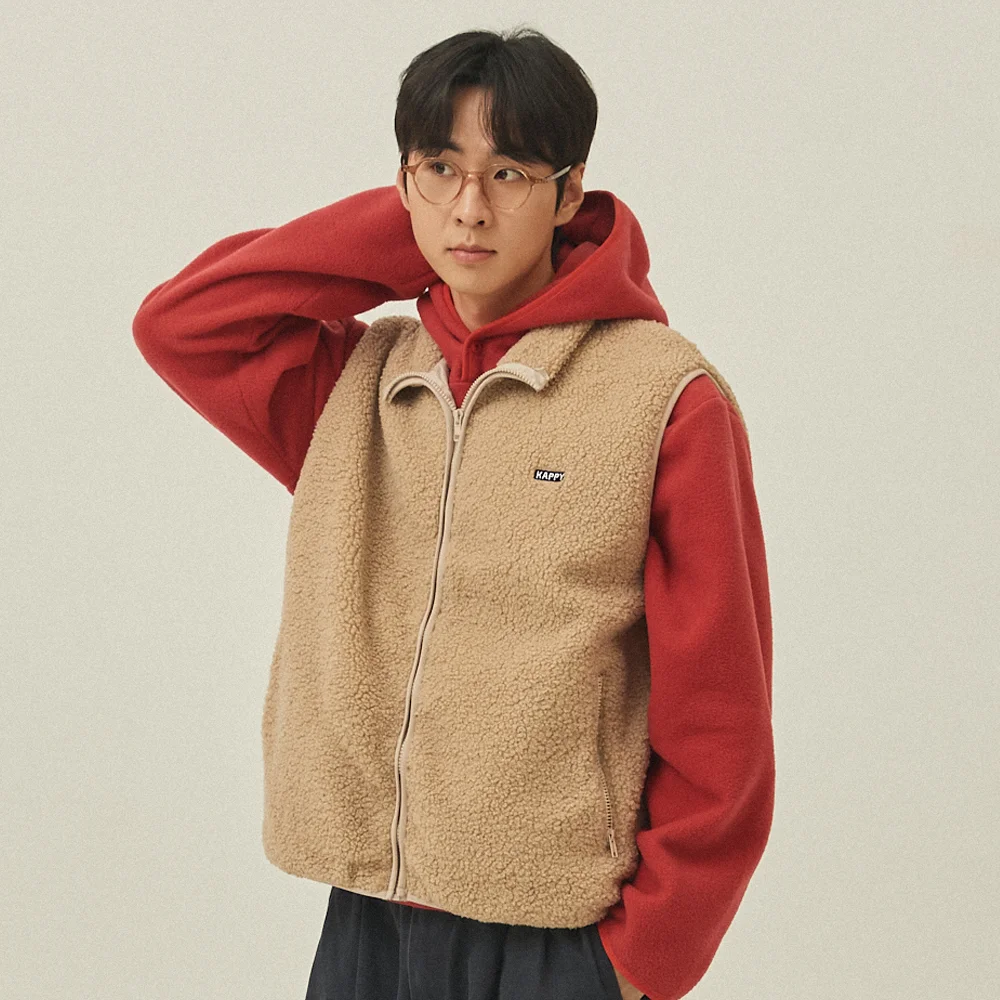 FLEECE ZIPPER VEST(OATMEAL)