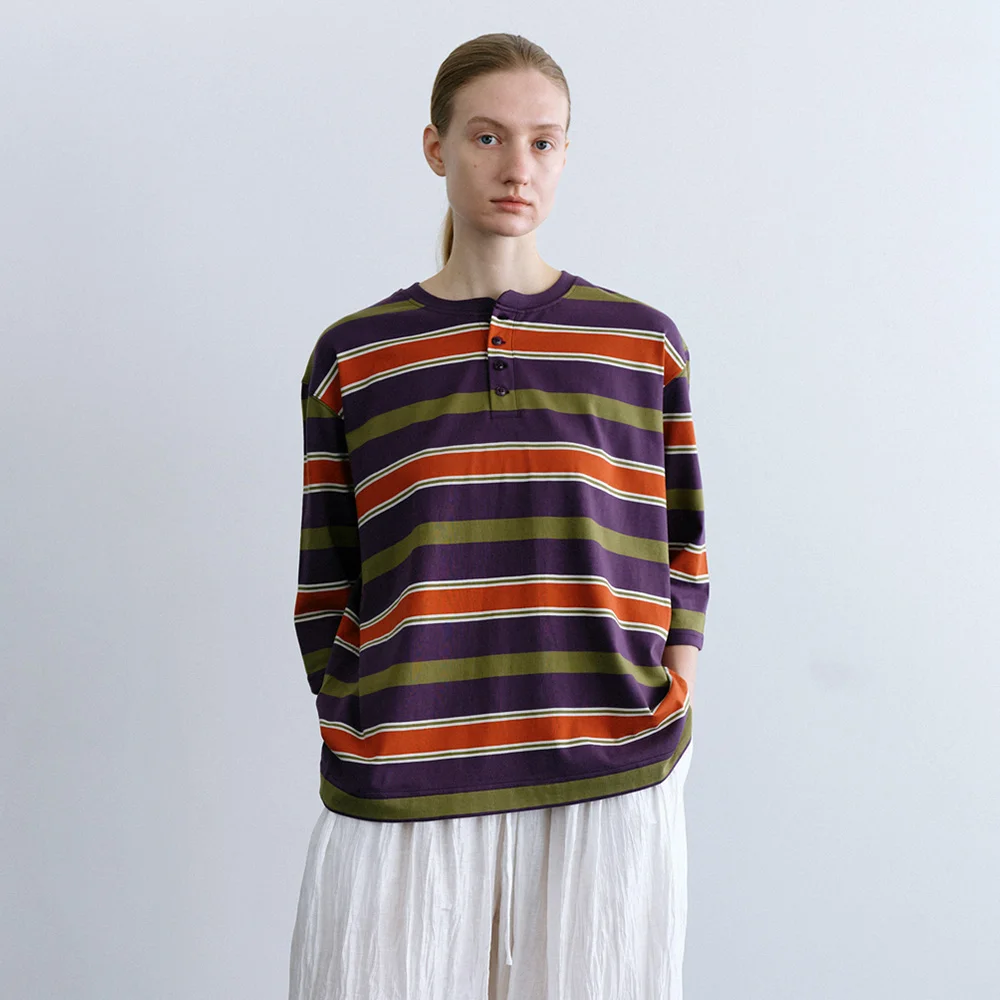 Arvon T-Shirt in Purple Stripe