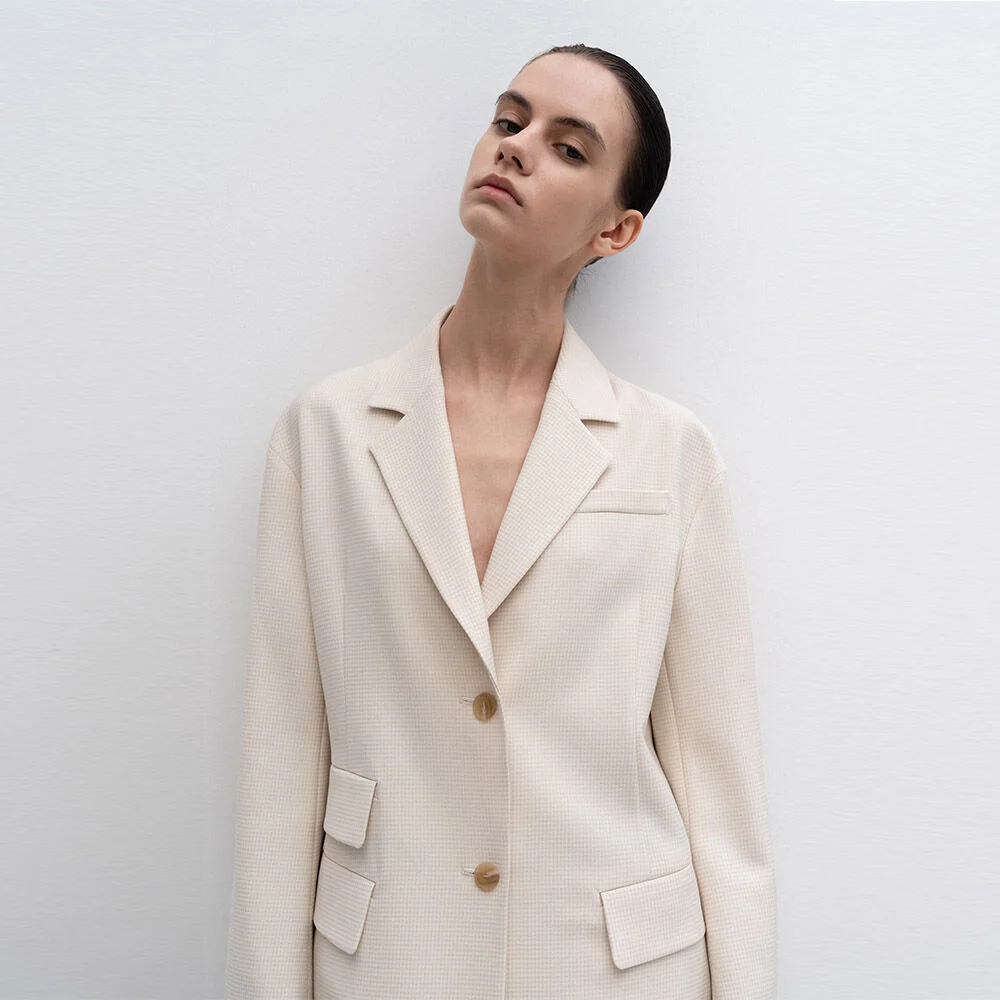 MULTI POCKETS HOUNDSTOOTH JACKET