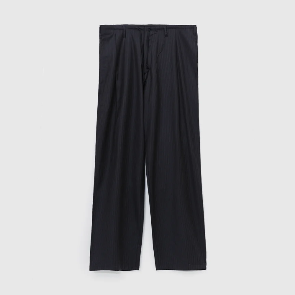 Pleated Pinstripe Slacks (Brown)