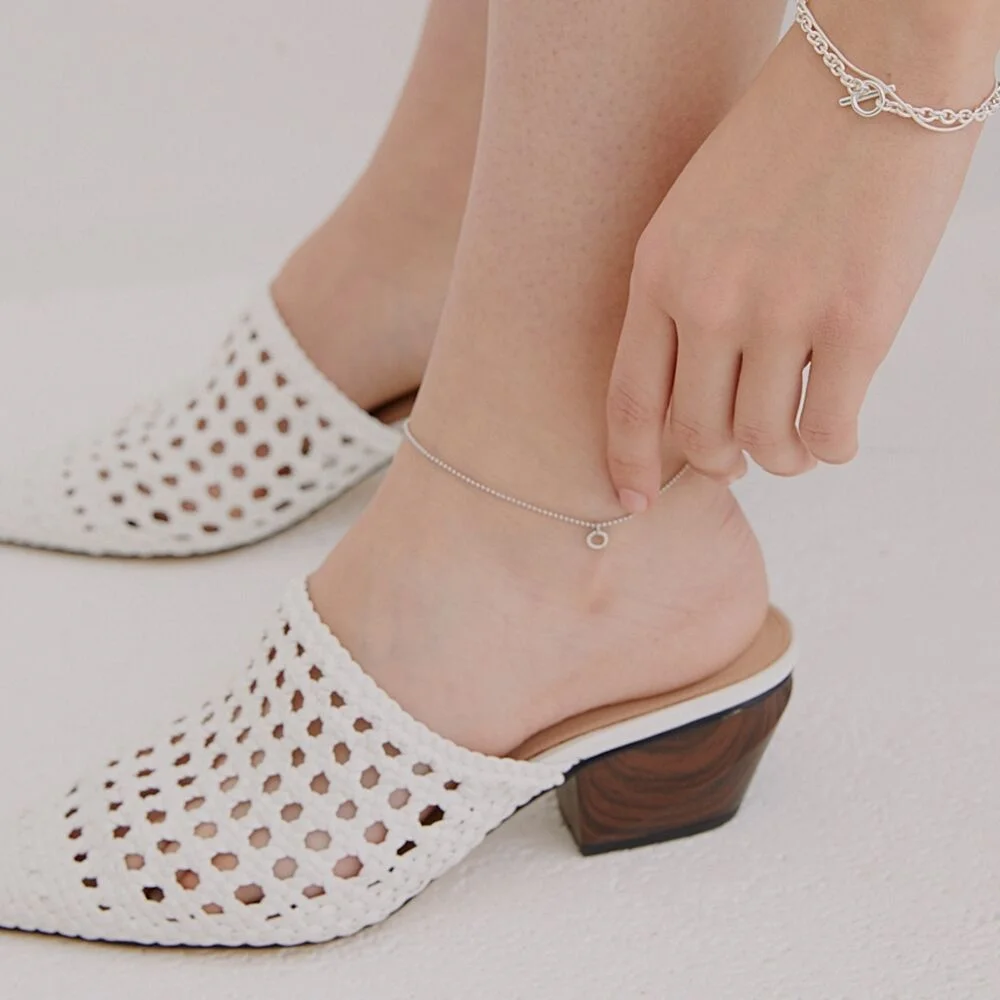 Mini Ring Drop Ball Chain Anklet