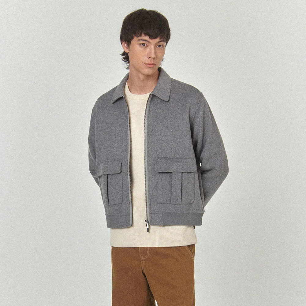 MACAU - BOMBER WOOL JACKET_Grey