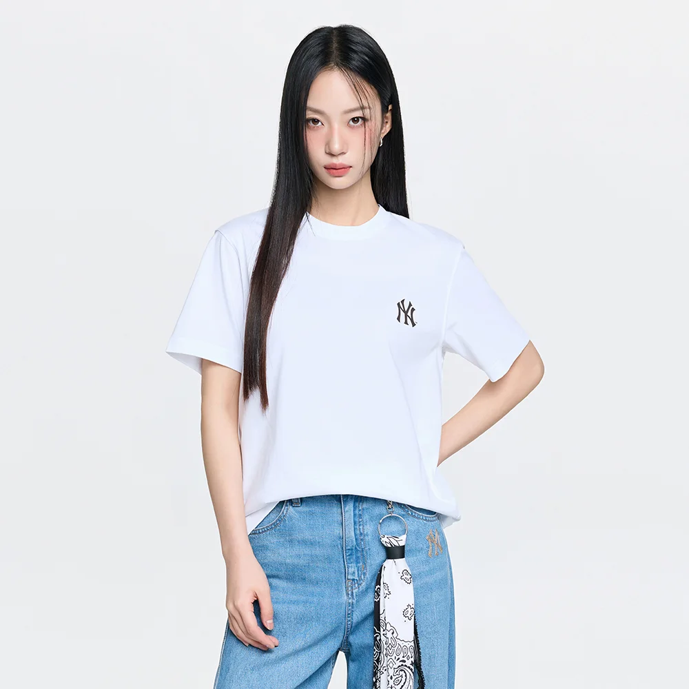 基本款 小 標誌 半 寬鬆版型 短袖 T恤 NY (White)