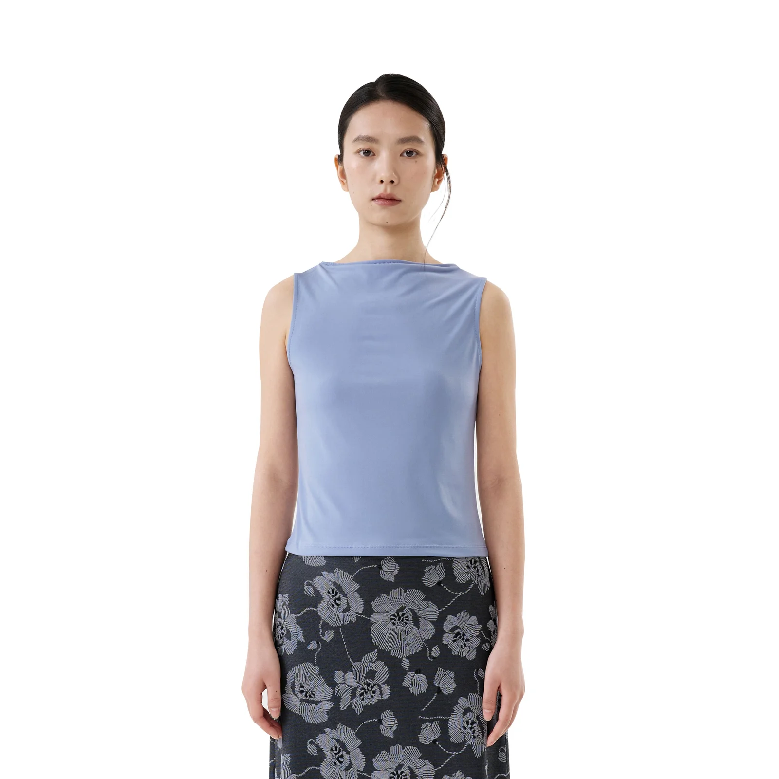 BOAT NECK SLEEVELESS (BLUE)