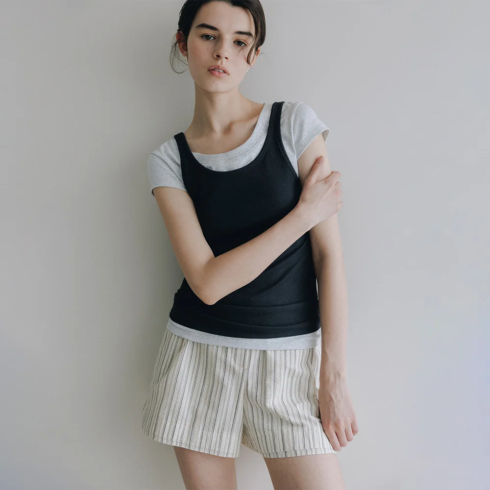 Banded Waist Striped Shorts SW6ML710-99