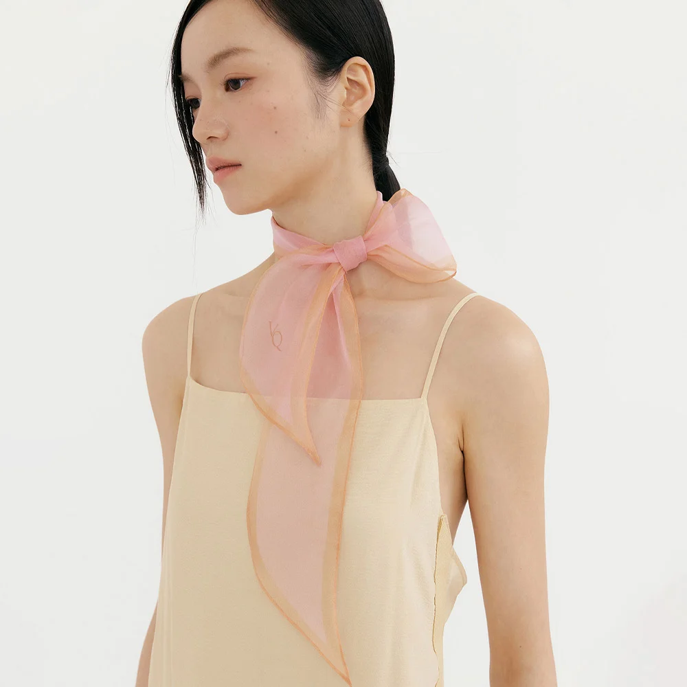 Silk Organza Aura Scarf - Pink Tangerine