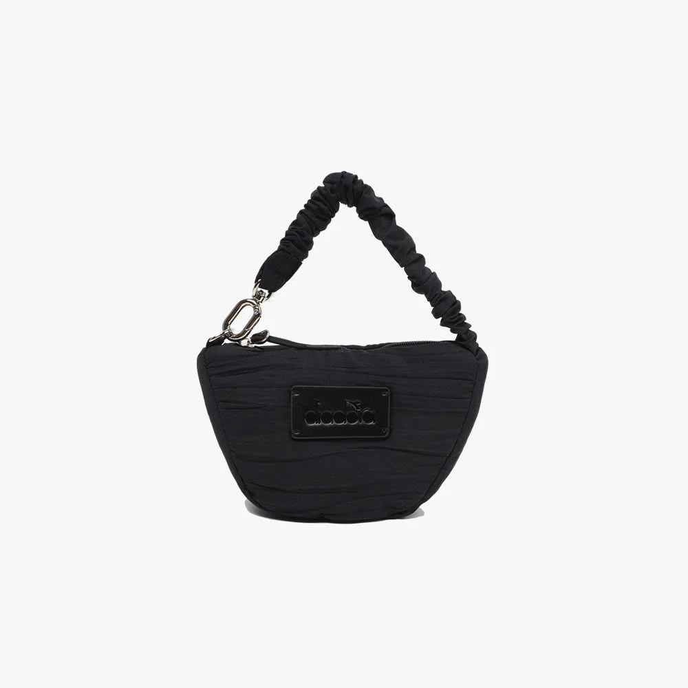 百褶 微型包 BLACK