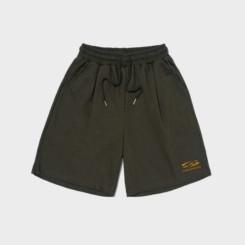CIRCLE SMALL LOGO HALF PANTS (KHAKI/ORANGE)