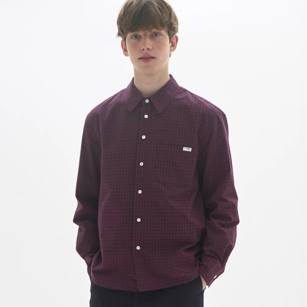 M.C UNISEX, Classic Check Shirt / RED