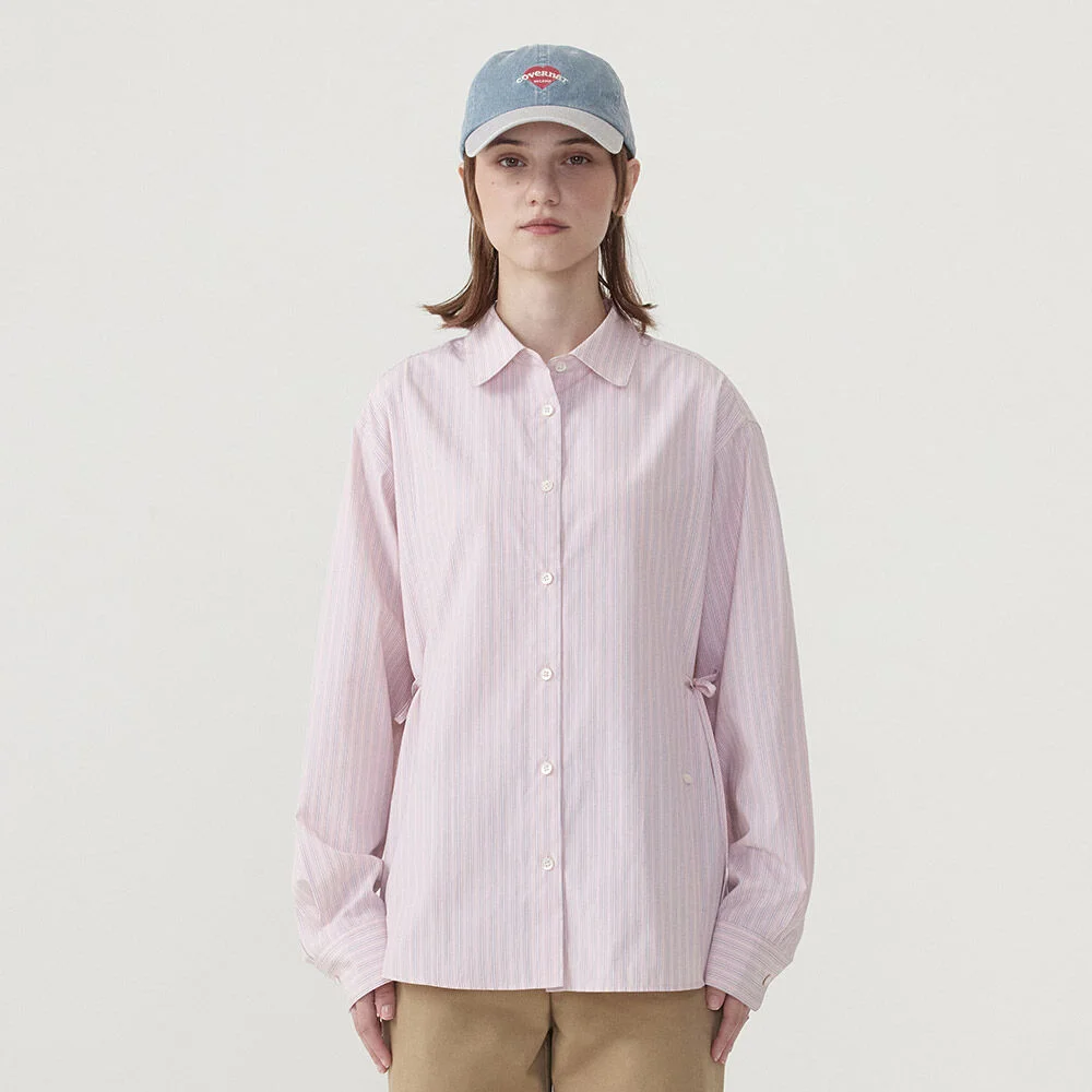 女裝 寬鬆版型 條紋 襯衫 Light Pink
