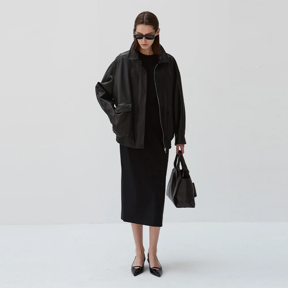 Vegetable Lambskin Overfit Blouson