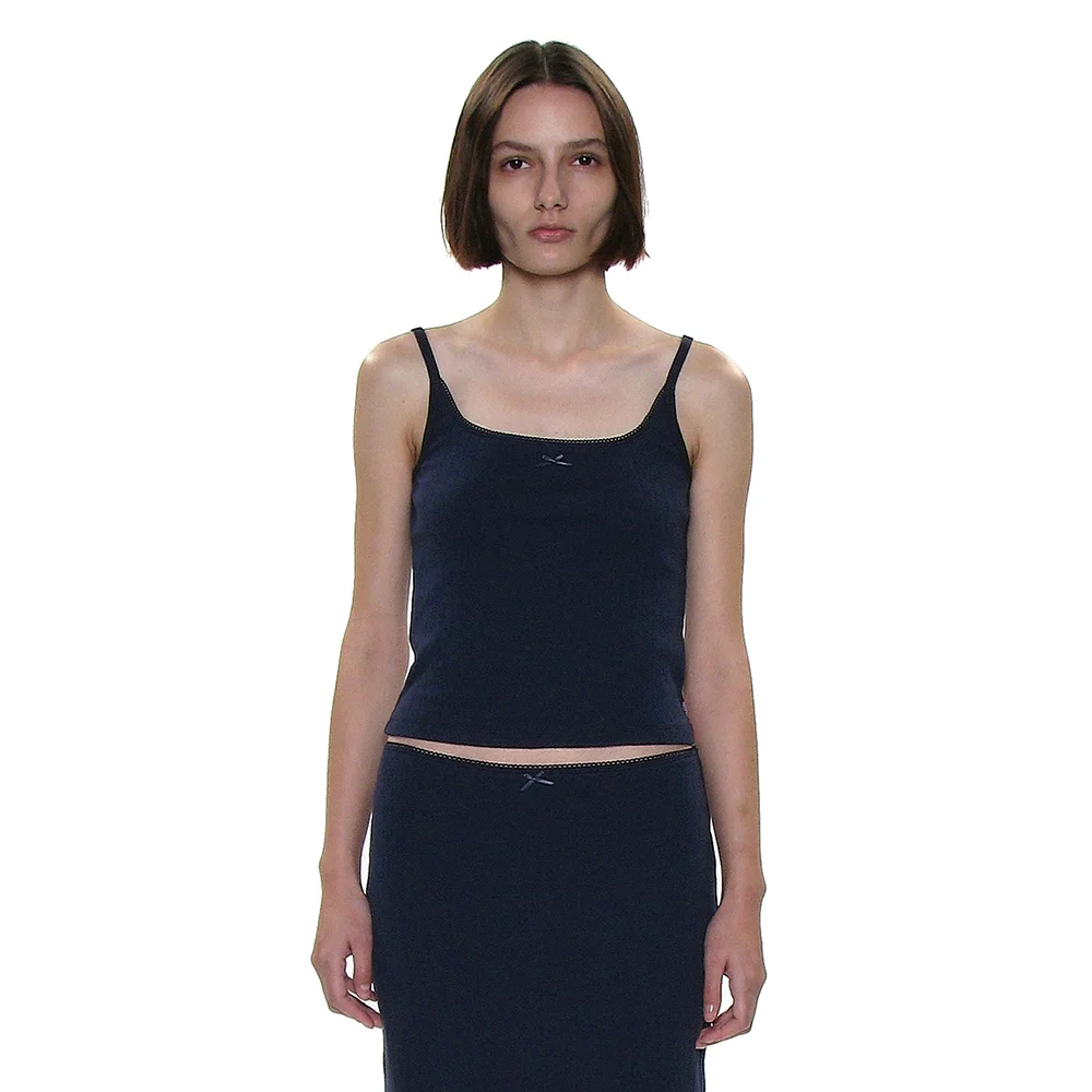 PWC LACE TRIM EYELET SLEEVELESS_NAVY