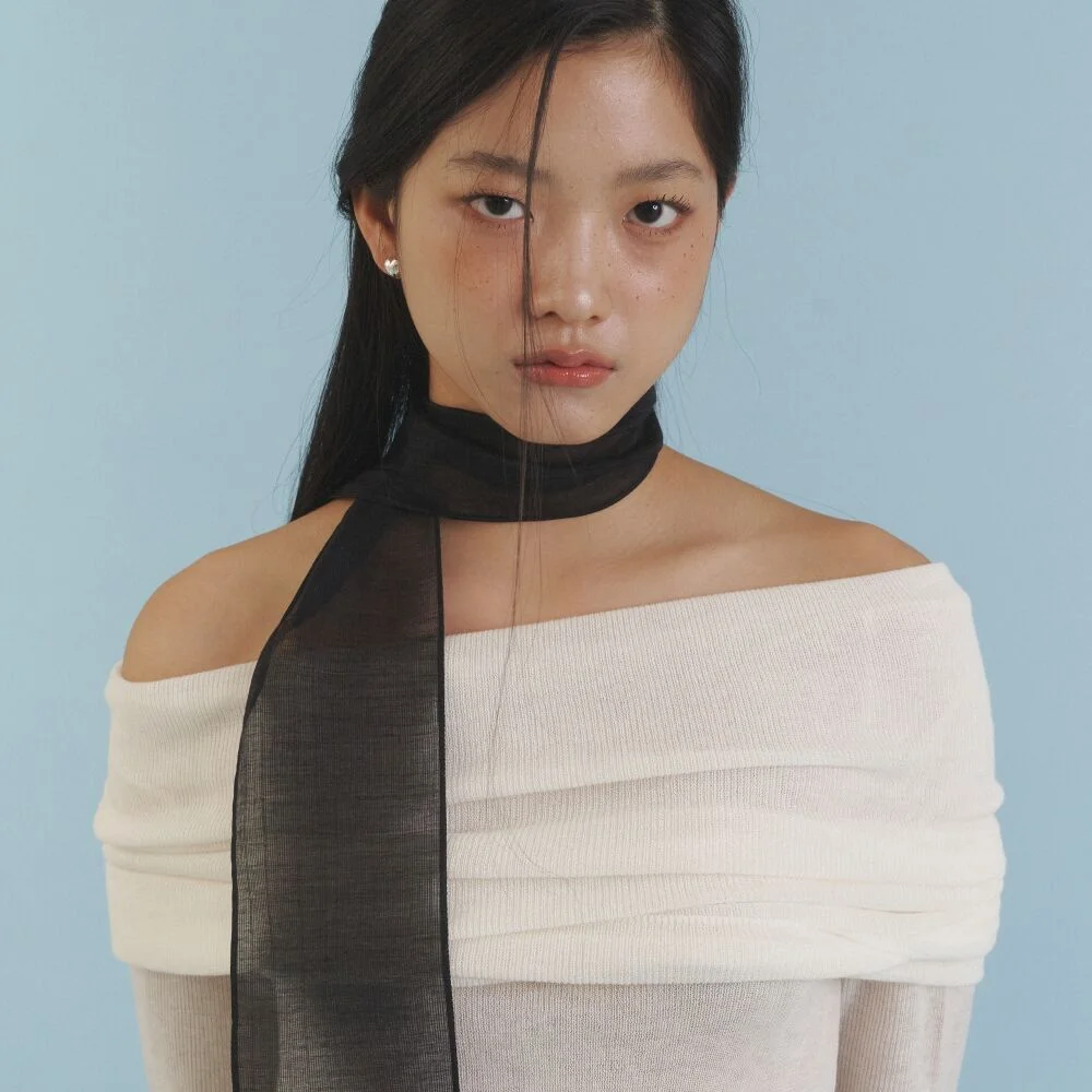 Love Sheer Long Scarf_BK