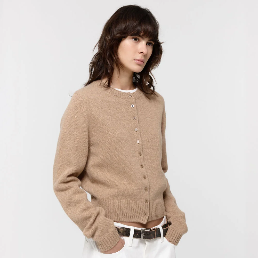 SUPERFINE MERINO CARDIGAN / BEIGE
