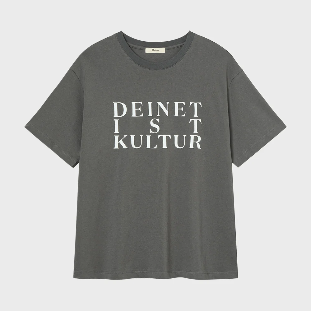 BI GRAPHIC OVERSIZED T-SHIRT IN CHARCOAL